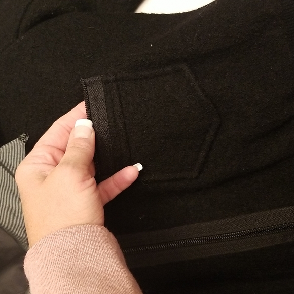 French connection black wool bomber jacket size 10 - Picture 3 of 4